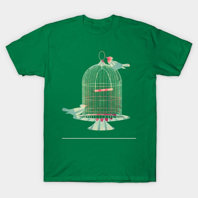 BIRD FUNNY FLYING ANIMAL AVIARY T-Shirt by Lin Watchorn 